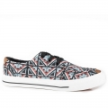 ROPER | WOMEN'S BLACK AZTEC CANVAS VULCANIZED LACE UP SHOE-BLACK | STYLISH OUTLET