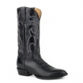 ROPER | MEN'S LEATHER COWBOY BOOT MARBLED BLACK VAMP AND UPPER-BLACK | STYLISH OUTLET
