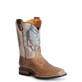 ROPER | MEN'S BROWN VAMP WITH NATURAL SHAFT SQUARE TOE BOOT WITH 2ND AMENDMENT PRINTED ON SHAFT-CONCEALED CARRY SYSTEM-BROWN | STYLISH OUTLET