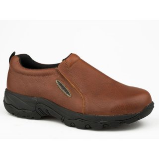 ROPER | MEN'S BROWN TUMBLED LEATHER SLIP ON-BROWN | STYLISH OUTLET