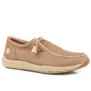 ROPER | MEN'S TAN CANVAS CHUKKA WITH TWO EYELETS ELASTIC LACES-TAN | STYLISH OUTLET
