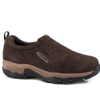 ROPER | MEN'S BROWN SUEDE LEATHER SLIP ON WITH LIGHTWEIGHT MOLDED MIDSOLE-BROWN | STYLISH OUTLET