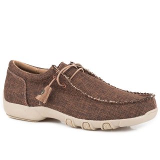 ROPER | WOMEN'S BROWN TWEED FABRIC CHUKKA WITH TWO EYELETS ELASTIC LACES-BROWN | STYLISH OUTLET
