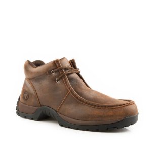 ROPER | MEN'S PERFORMANCE LITE SOLE 2 EYELET CHUKKA ANKLE BOOT VINTAGE BROWN NUBUCK LEATHER-BROWN | STYLISH OUTLET