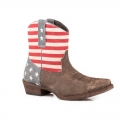 ROPER | WOMEN'S BROWN VAMP WITH FLAG SHAFT LEATHER SHORTY-BROWN | STYLISH OUTLET