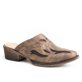 ROPER | WOMEN'S SNIP TOE COGNAC OPEN BACK MULE-BROWN | STYLISH OUTLET