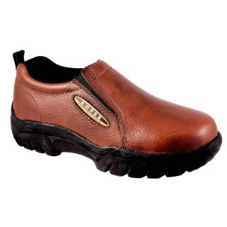 ROPER | MEN'S PERFORMANCE SLIP ON BAY BROWN TUMBLED LEATHER-BROWN | STYLISH OUTLET