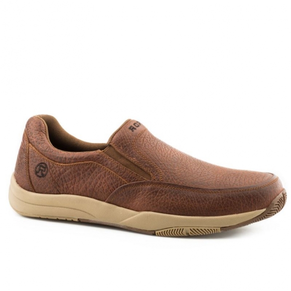 ROPER | MEN'S SWIFTER SOLE SLIP ON TAN TUMBLED LEATHER-TAN | STYLISH OUTLET