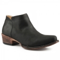 ROPER | WOMEN'S FASHION ANKLE BOOT VINTAGE BLACK FAUX LEATHER VAMP WITH SIDE ZIPPER-BLACK | STYLISH OUTLET