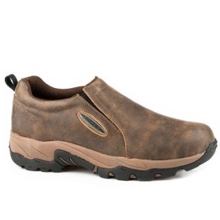 ROPER | MEN'S AIR LIGHT PERFORMANC SLIP ON BROWN VINTAGE LEATHER-BROWN | STYLISH OUTLET