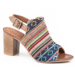 ROPER | WOMEN'S SERAPE VAMP WITH TAN LEATHER STRAPS FASHION OPEN TOE SANDAL-TAN | STYLISH OUTLET