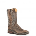 ROPER | MEN'S VINTAGE BROWN LEATHER VAMP SHAFT SQUARE TOE BOOT-GEO SOLE-BROWN | STYLISH OUTLET