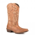 ROPER | WOMEN'S TAN BURNISHED LEATHER VAMP SHAFT FASHION BOOT-TAN | STYLISH OUTLET