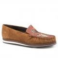 ROPER | WOMEN'S SLIP ON MOCCASIN DIGITAL STEERHEAD DESIGN ON VAMP-TAN | STYLISH OUTLET