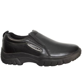 ROPER | MEN'S PERFORMANCE SLIP ON SMOOTH BLACK TUMBLED LEATHER-BLACK | STYLISH OUTLET
