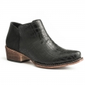 ROPER | WOMEN'S FASHION ANKLE BOOT BLACK FAUX CAIMAN VAMP WITH SIDE ZIP-BLACK | STYLISH OUTLET