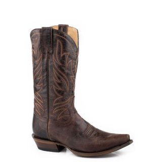 ROPER | MEN'S MARBLED BROWN LEATHER VAMP UPPER-BROWN | STYLISH OUTLET