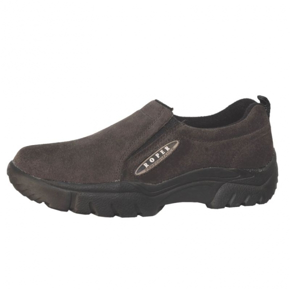 ROPER | MEN'S PERFORMANCE SLIP ON MAHOGANY BROWN SUEDE-BROWN | STYLISH OUTLET