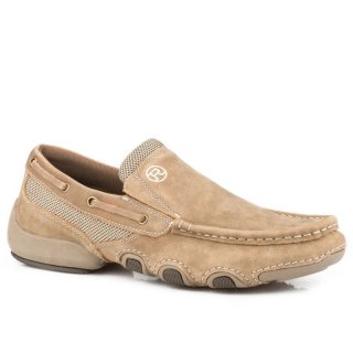ROPER | MEN'S TAN VINTAGE LEATHER BOAT SHOE WITH LEATHER WRAPPED SOLE-TAN | STYLISH OUTLET