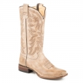 ROPER | WOMEN'S CONCEALED CARRY LEATHER COWBOY BOOT WAXY TAN WITH TRADITIONAL EMBROIDERY ON UPPER-TAN | STYLISH OUTLET