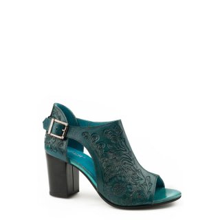 ROPER | WOMEN'S BURNISHED TURQUOISE FLORAL TOOLED LEATHER-BLUE | STYLISH OUTLET