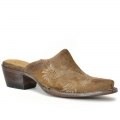 ROPER | WOMEN'S VINTAGE BROWN LEATHER MULE WITH EMBROIDERY-BROWN | STYLISH OUTLET