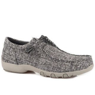 ROPER | WOMEN'S BLACK TWEED FABRIC CHUKKA WITH TWO EYELETS ELASTIC LACES-BLACK | STYLISH OUTLET