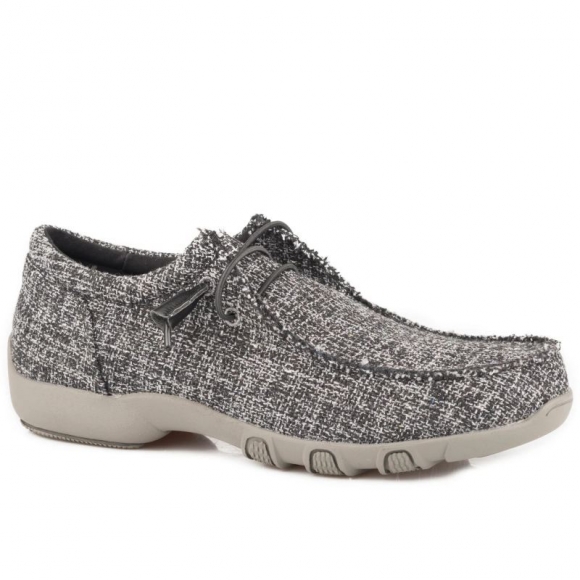 ROPER | WOMEN'S BLACK TWEED FABRIC CHUKKA WITH TWO EYELETS ELASTIC LACES-BLACK | STYLISH OUTLET