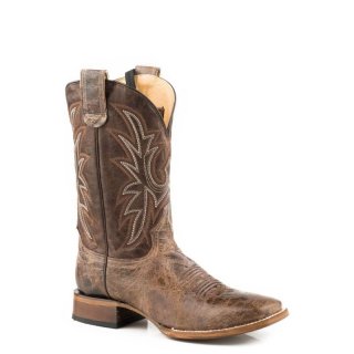 ROPER | MEN'S LEATHER CONCEALED CARRY BOOT WAXY BROWN WITH EMBROIDERED UPPER-BROWN | STYLISH OUTLET