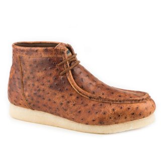 ROPER | MEN'S GUM STICKER COGNAC LEATHER EMBOSSED OSTRICH-TAN | STYLISH OUTLET