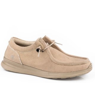 ROPER | MEN'S TAN CANVAS CHUKKA WITH TWO EYELETS ELASTIC LACES-TAN | STYLISH OUTLET
