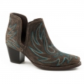 ROPER | WOMEN'S BROWN BURNISHED LEATHER ANKLE BOOT-BROWN | STYLISH OUTLET
