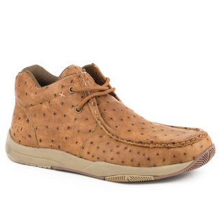 ROPER | MEN'S SWIFTER SOLE CHUKKA VINTAGE TAN LEATHER OSTRICH PRINT-BROWN | STYLISH OUTLET