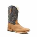 ROPER | MEN'S COWBOY BOOT FAUX LEATHER TAN TUMBLED VAMP WITH NAVY STITCHED UPPER-TAN | STYLISH OUTLET