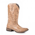 ROPER | WOMEN'S LEATHER COWBOY BOOT TAN SOFT LEATHER-TAN | STYLISH OUTLET