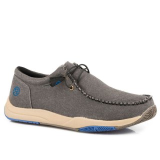 ROPER | MEN'S GREY CANVAS CHUKKA WITH TWO EYELETS ELASTIC LACES-GREY | STYLISH OUTLET