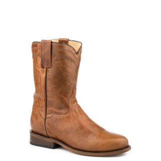 ROPER | MEN'S LEATHER COWBOY BOOT BROWN VAMP AND UPPER-BROWN | STYLISH OUTLET