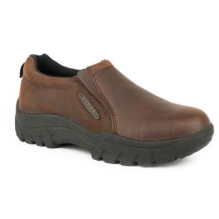 ROPER | MEN'S PERFORMANCE SLIP ON TIMELESS BASIC DARK BROWN LEATHERS-BROWN | STYLISH OUTLET