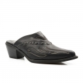 ROPER | WOMEN'S FASHION MULE BLACK FAUX LEATHER WITH UNDERLAY-BLACK | STYLISH OUTLET