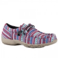 ROPER | WOMEN'S BLUE AZTEC CANVAS CHUKKA WITH ELASTIC LACES-BLUE | STYLISH OUTLET