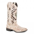 ROPER | WOMEN'S 12 IN LEATHER BOOT WITH CACTUS UNDERAY ON SHAFT-TAN | STYLISH OUTLET