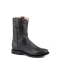 ROPER | MEN'S SHINY BLACK VAMP SHAFT ROPER TOE BOOT-BLACK | STYLISH OUTLET