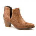 ROPER | WOMEN'S TAN BURNISHED LEATHER ANKLE BOOT-TAN | STYLISH OUTLET