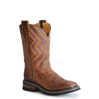 ROPER | MEN'S TAN LEATHER VAMP SHAFT SQUARE TOE BOOT WITH EMBROIDERED SHAFT-CONCEALED CARRY SYSTEM-TAN | STYLISH OUTLET