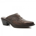 ROPER | WOMEN'S FASHION MULE BROWN FAUX LEATHER WITH UNDERLAY-BROWN | STYLISH OUTLET