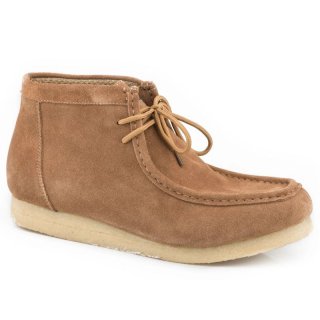 ROPER | MEN'S TAN SUEDE LEATHER CHUKKA GUM SOLE CHUKKA WITH TWO EYELET LACE UP-TAN | STYLISH OUTLET