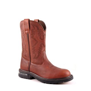 ROPER | MEN'S AIR BOTTOM SOLE WORKBOOT BROWN OILED AND TUMBLED LEATHER-BROWN | STYLISH OUTLET