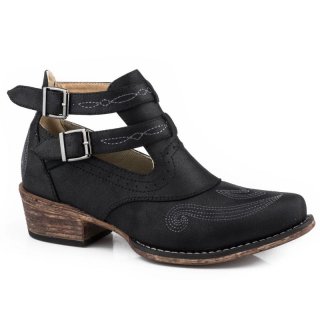 ROPER | WOMEN'S ALL OVER VINTAGE BLACK SHORTY BOOT-BLACK | STYLISH OUTLET