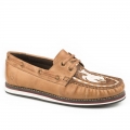 ROPER | WOMEN'S LACE UP MOCCASIN TOOLED BRONC RIDER ON VAMP-TAN | STYLISH OUTLET