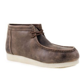 ROPER | MEN'S GUM SOLE CHUKKA SMOKEY OILED BROWN LEATHER-BROWN | STYLISH OUTLET